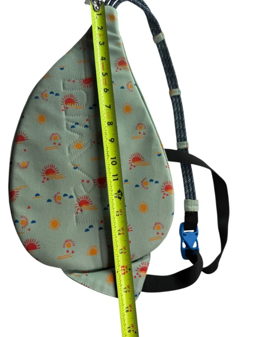 KAVU Backpack Rope Bag Sling Style Sun Print.  Zip Pockets